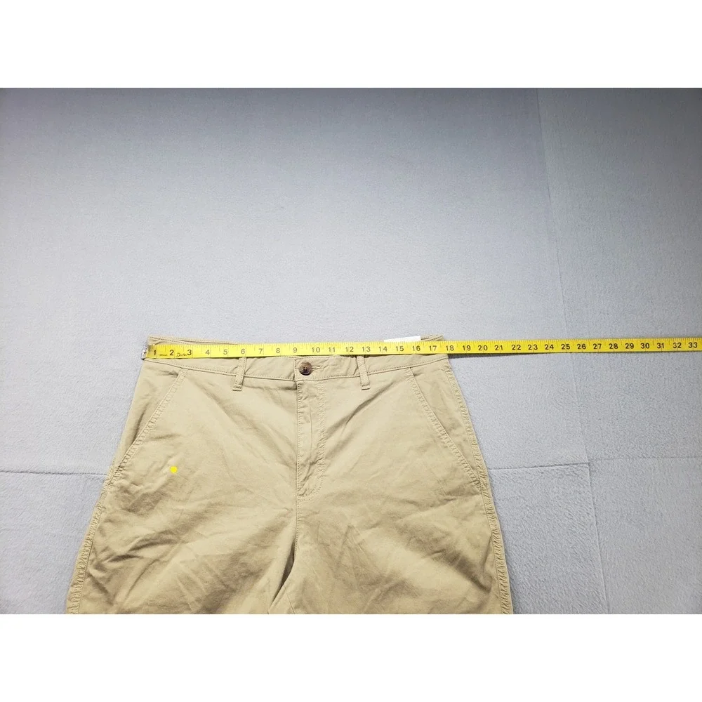 Croft & Barrow Men Short 34 Beige Chino Flat Front Stretch Slash Pockets Classic